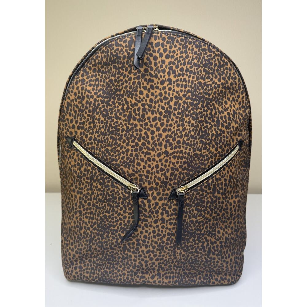 Stella & Dot Lady Boss Backpack Brown Leopard Print Zip Around Convertible Bag